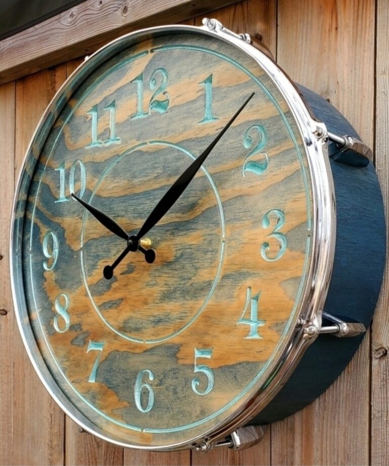 Upcycled Drum Clock 768x920