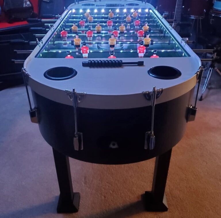 Upcycled Foosball Drum Table 768x760