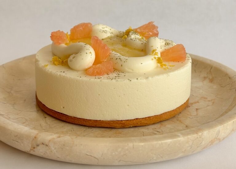 Lecavalier Petrone white and orange cake 768x550