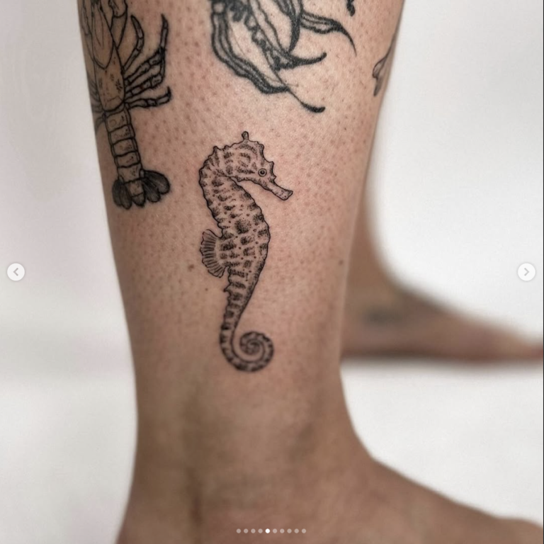 seahorse tattoo from Local Tourist 768x768