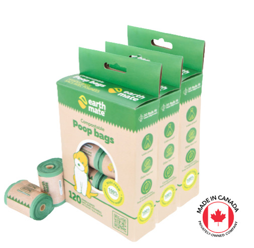 Earhtmate compostable biodegradable home compostable dog poop bags copy