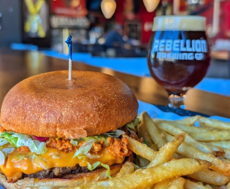 Rebellion Brewing burger min 768x631