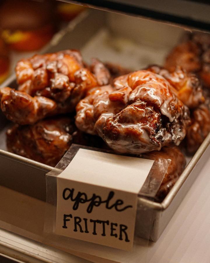 apple fritters at Happy Goat Coffee